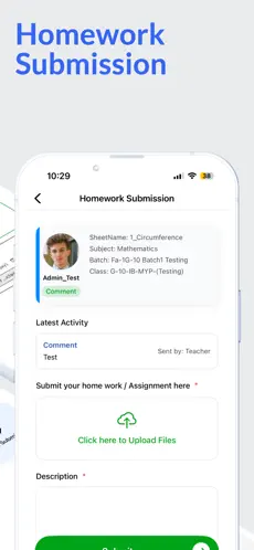 EduPlanet homework submission screen
