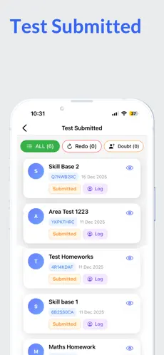 EduPlanet test submitted screen
